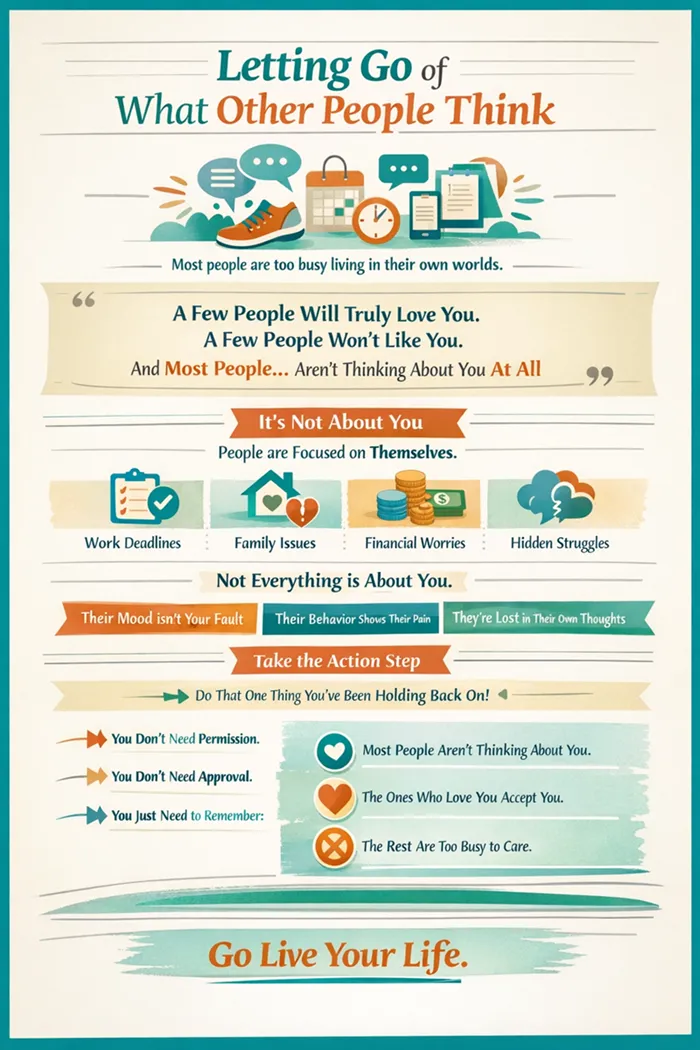 how to stop caring what other people think​  blog infographic