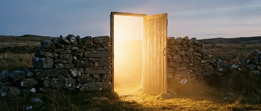 how to stop caring what people think​ - Open-door-leading-into-bright-light-and-open-space